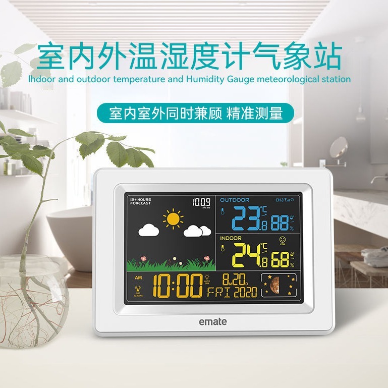 Emmett, negative weather station, wireless indoor weather station, comfortable home office bedroom.