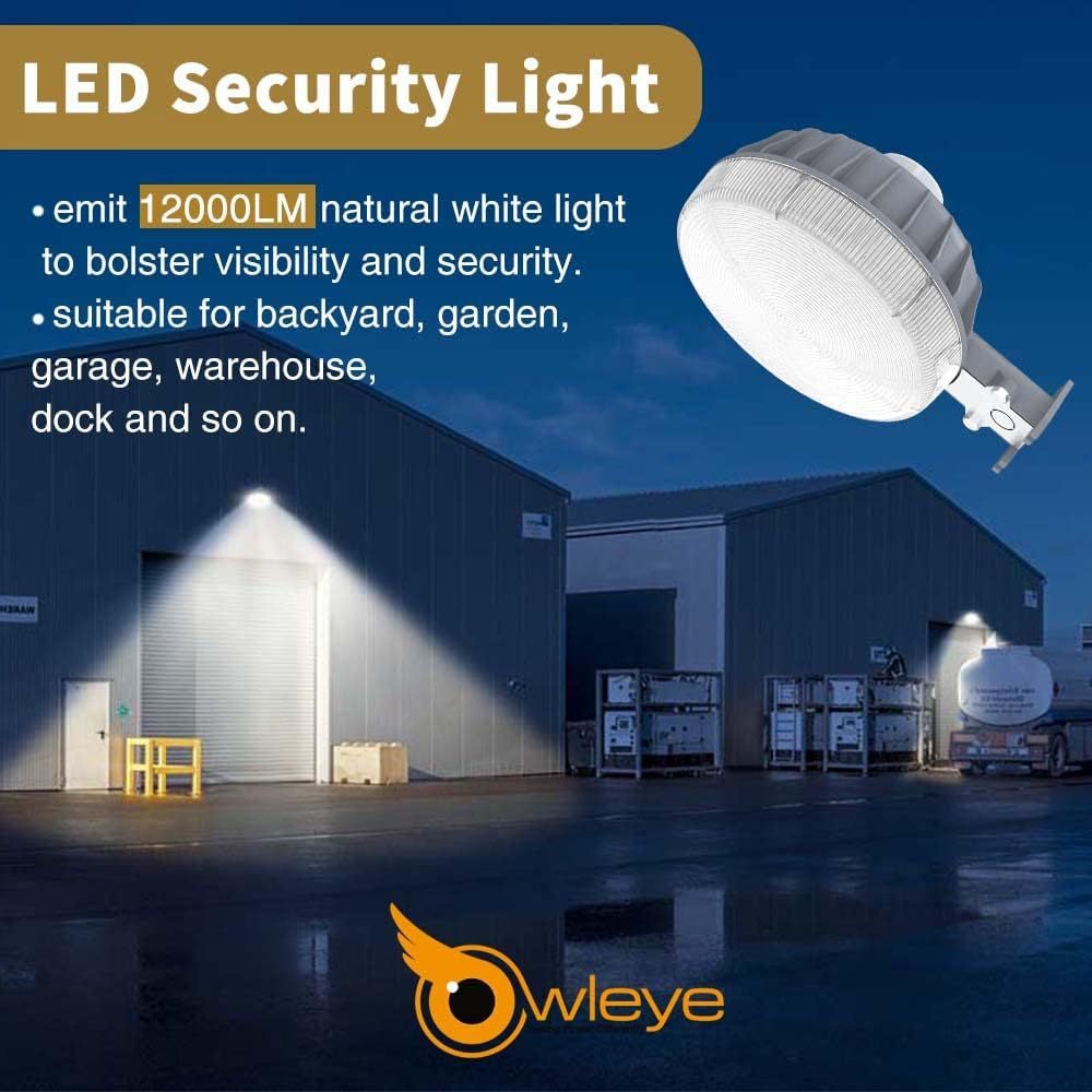 Owleye 12,000LM LED Barn Light Dusk to Dawn Outdoor