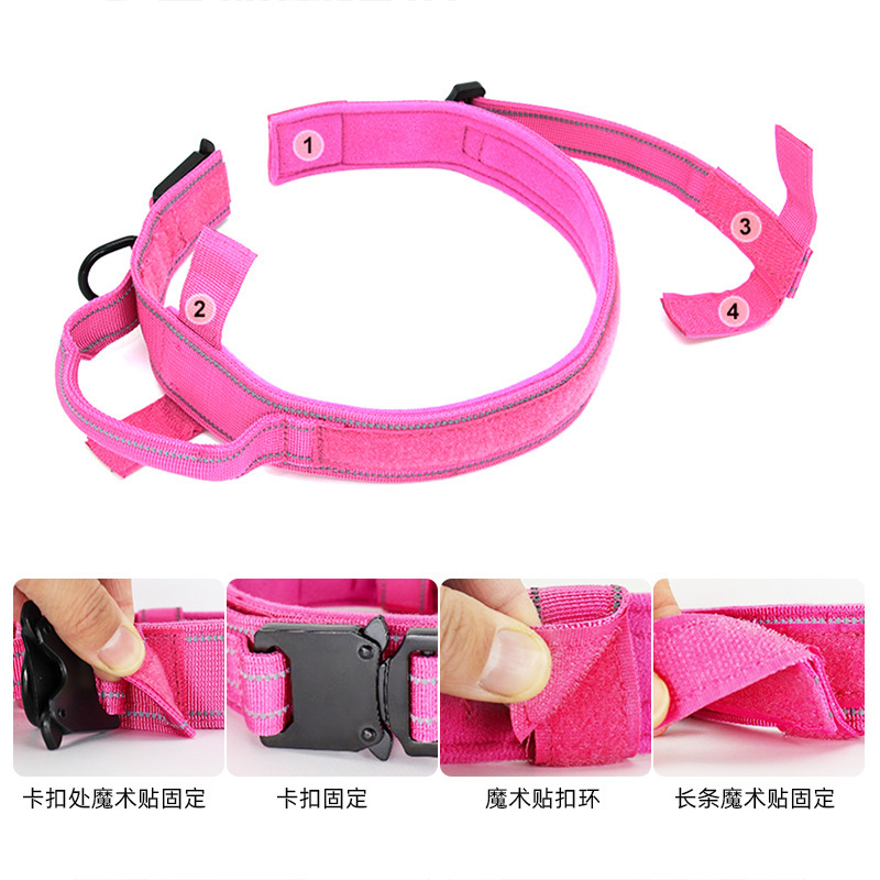 Thứ tự xuyên qua, cổ họng chó cao cấp hàng loạt zinc hợp kim phản ánh vật nuôi nylon chiến thuật đan len