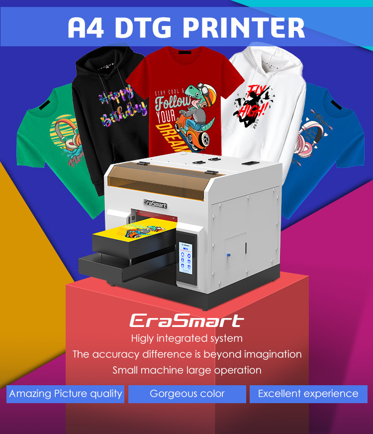 Erasmart A4 DTTG Hot Digital Direct Printer, Coil Hot DTF Printer