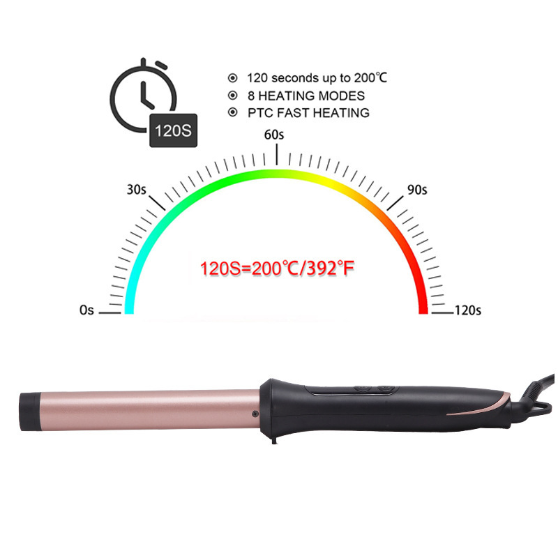 2022年跨境多管不同尺寸電動捲髮器不傷發燙發棒多檔調溫快速升溫