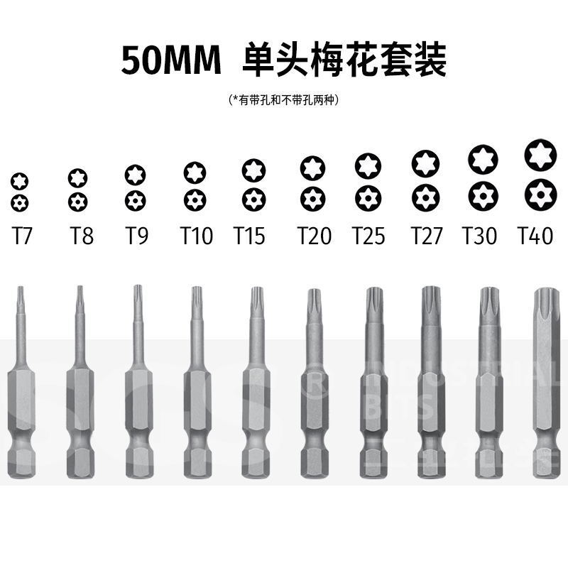 SGS suit 50-150 mm pore/ solid S2 screw pack T7-T40, six-point plum bar