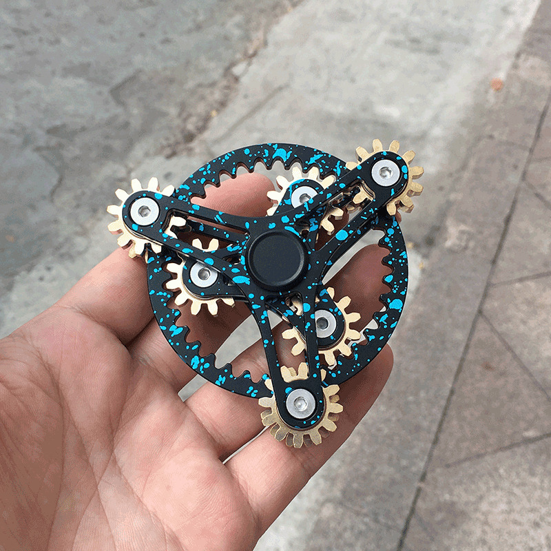 Nine-toothed finger-to-finger gyro-crazy gear-to-moment, 손 스피너 decompress EDC.