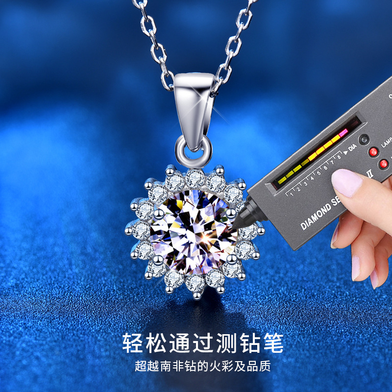 S925 pure silver sun, white gold necklace girl, O'Malsan Drilling Locked Chain Jewellery for custom design.