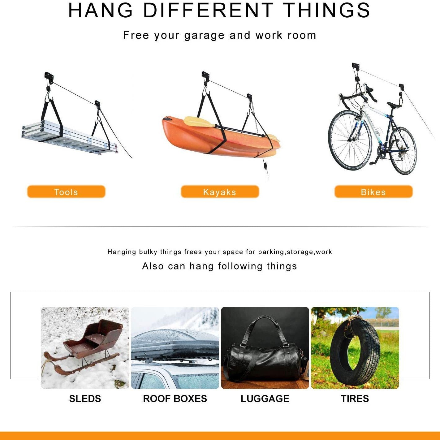 A multi-purpose kayak hanger.