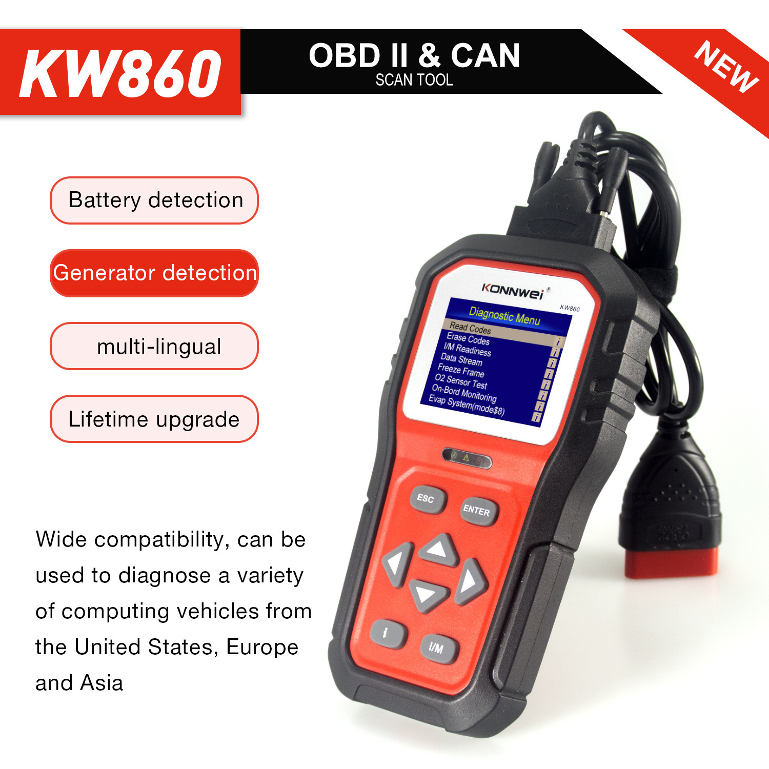 I-KPNWEI new KW860 car failure scanner computer