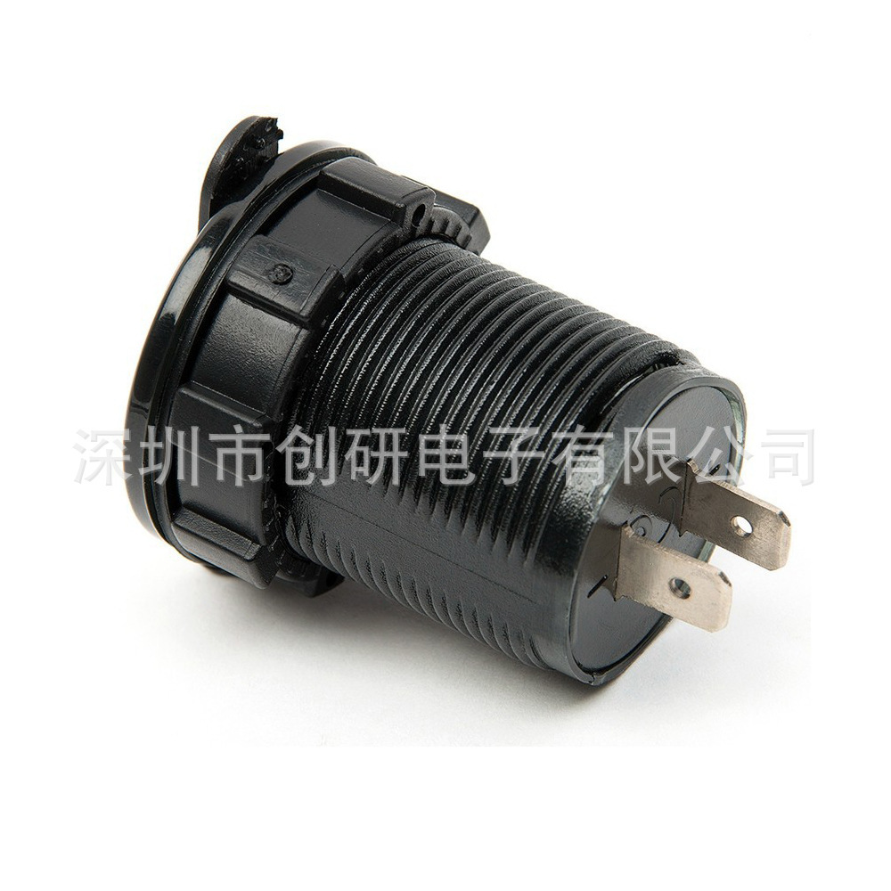 船舶汽车摩托车改装车通用充电器12V 输入5V3.1A双USB带环形LED灯