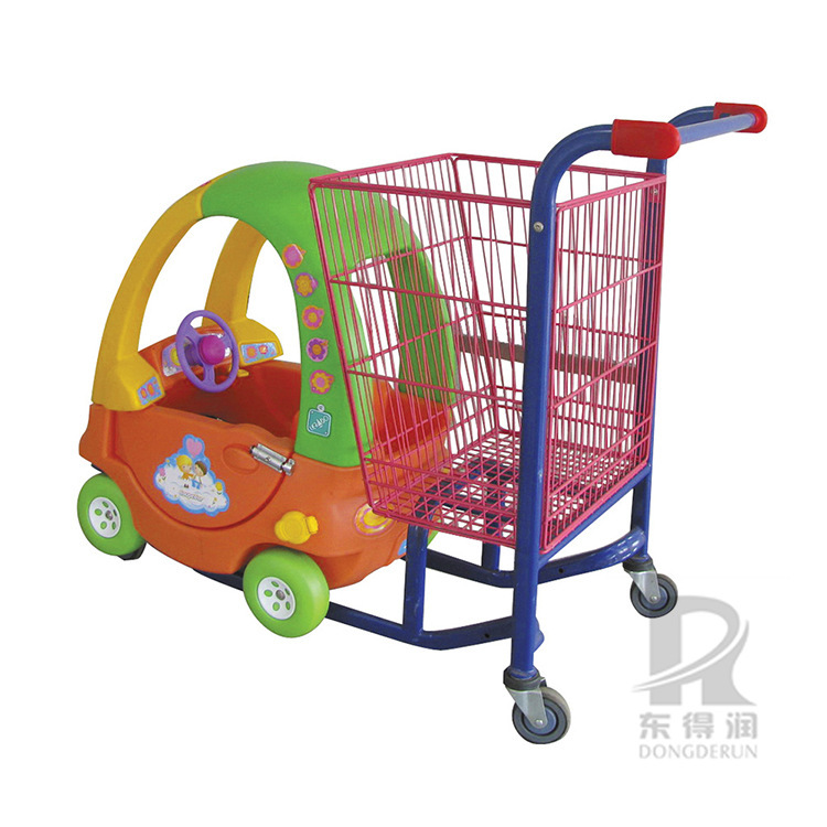 超市彩色金屬童趣車 商場兒童小孩手推車 兒童購物車