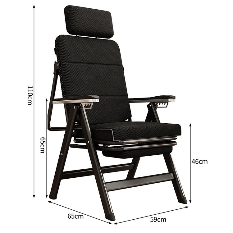 Sitting on a back-seat pillow regulates the office lunch recital chair folding the human engineering chair in the computer dormitory.