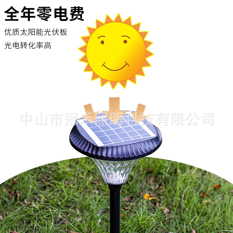 LED outdoor wall lamp integration solar pole three colours seven colour-colored courtyard lawn lamp on the balcony