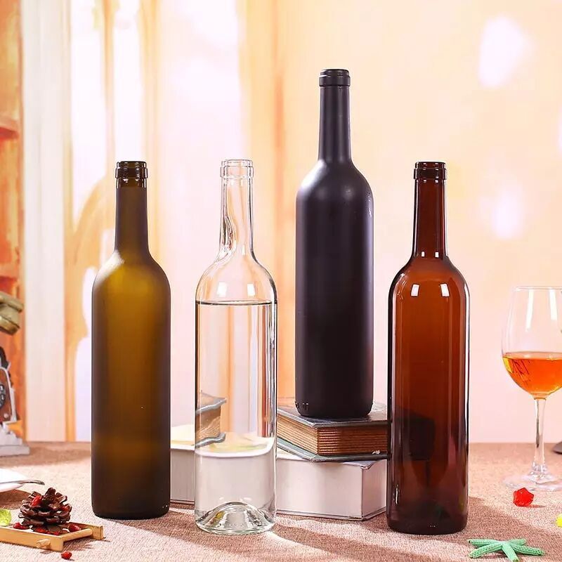 Dust 750 ml green wine bottle, transparent tea wine bottle, fermenter bottle, self-made glass empty