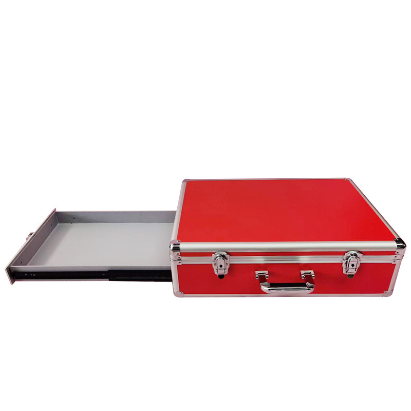 Mobile lottery scraping bins. Aluminium alloy portable graft handbags show box drawers.