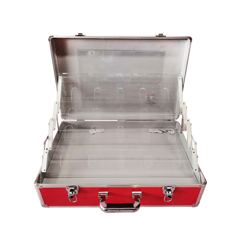 Mobile lottery scraping bins. Aluminium alloy portable graft handbags show box drawers.