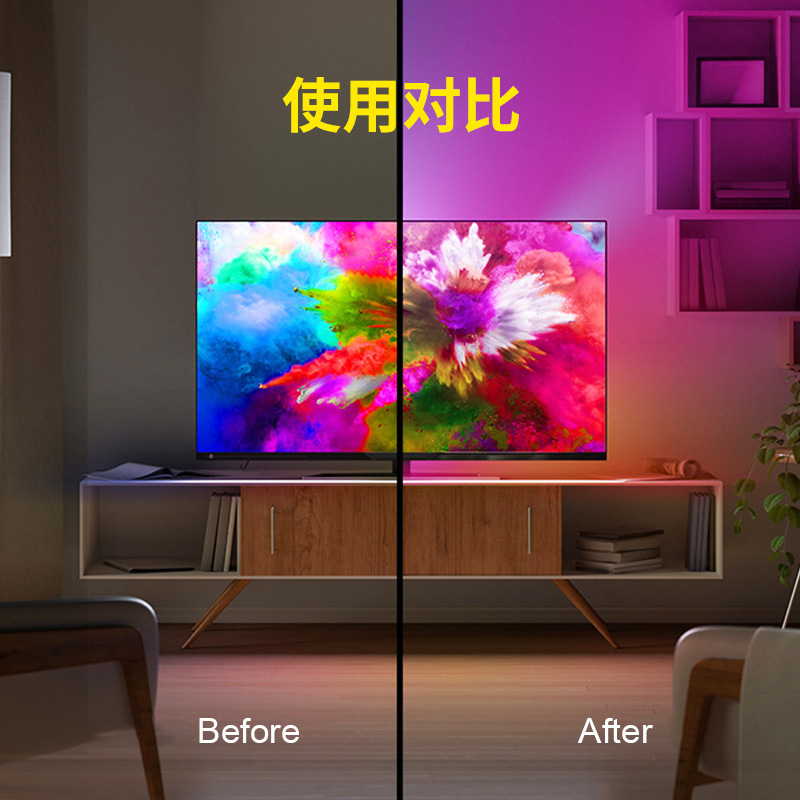 IPC TV Screen Synchronizer set with a graffiti APP screen atmosphere synchronized colour collector coloured LED lamps