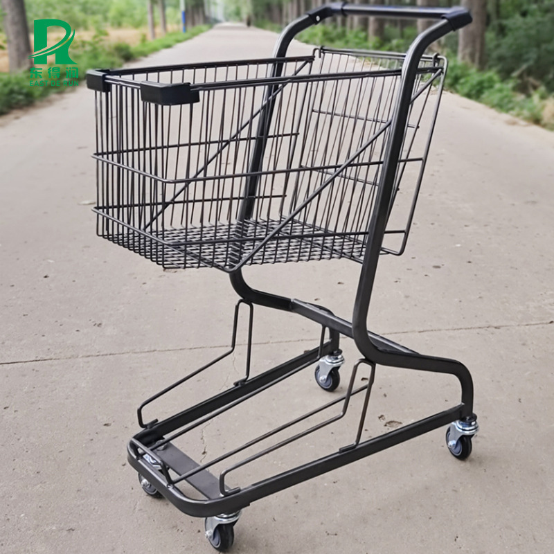 超市購物車雙層提籃車商場手推車家用便利店買菜車KTV酒水小推車