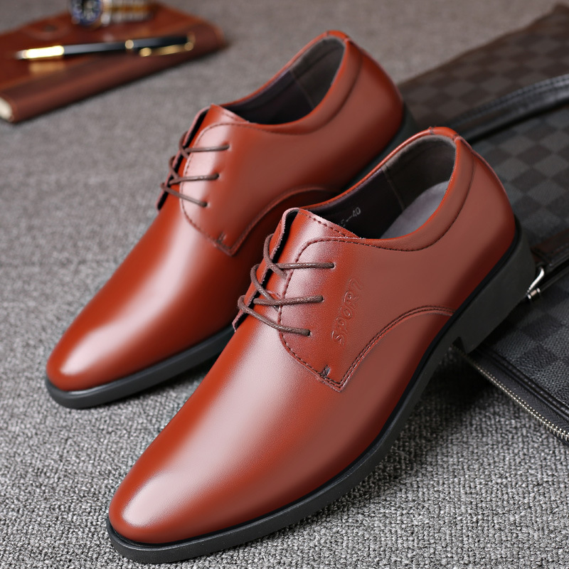 Men's oxen-skin business shoes are in English and Korean wedding shoes.