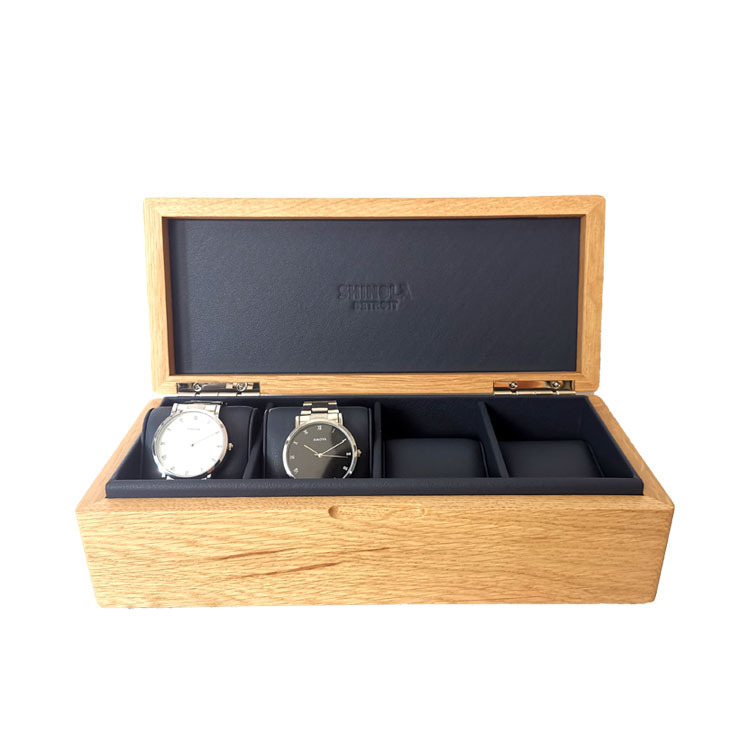 The four leather watch box flipped over and painted the wood watch display box.