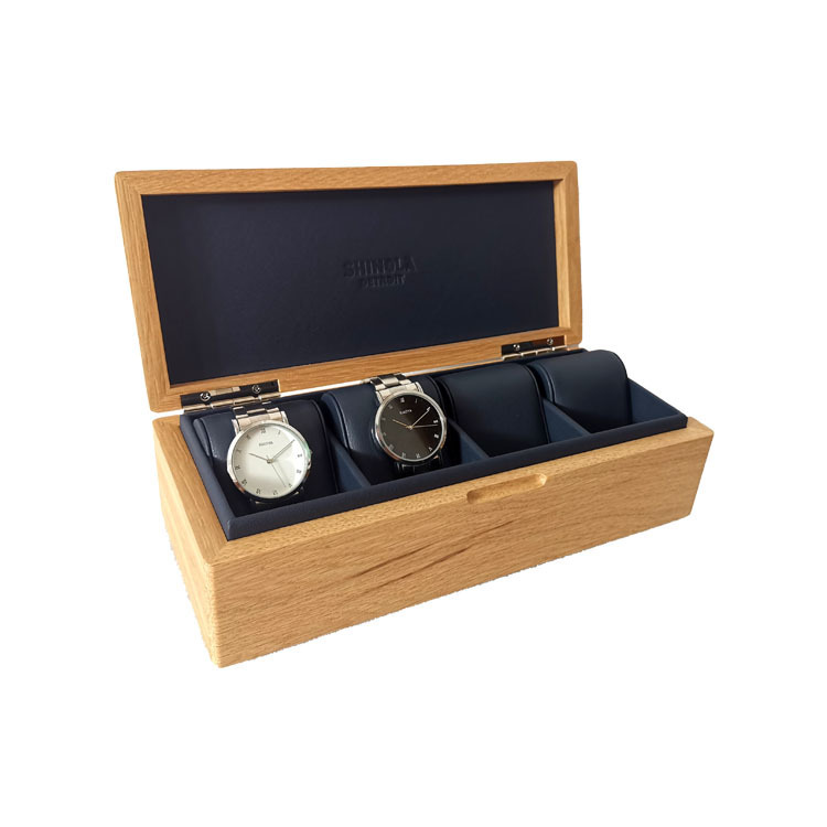 The four leather watch box flipped over and painted the wood watch display box.