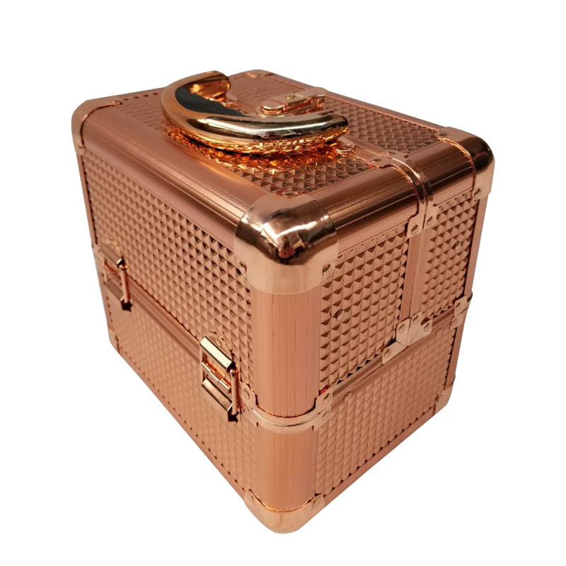 The rose gold handiwork box, multi-purpose hairdresser kit, with the embroidery nails.