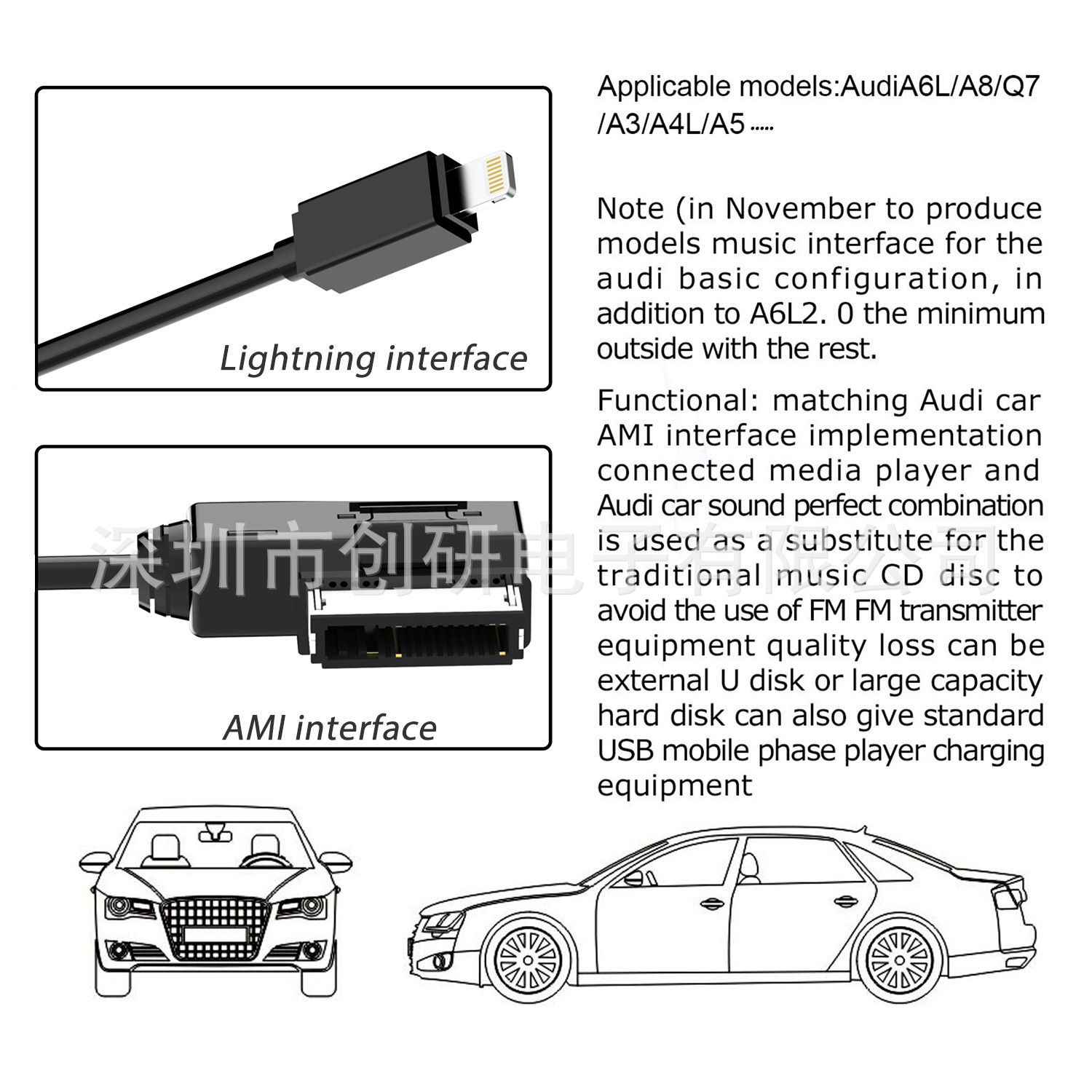 Mass Audi Aumi Aux a7 A8 P6 A5 Audi AMI iPhone7