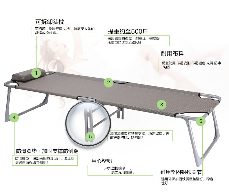 居之花折叠床加宽行军床医院陪护工床单人简易便携式办公室午休床