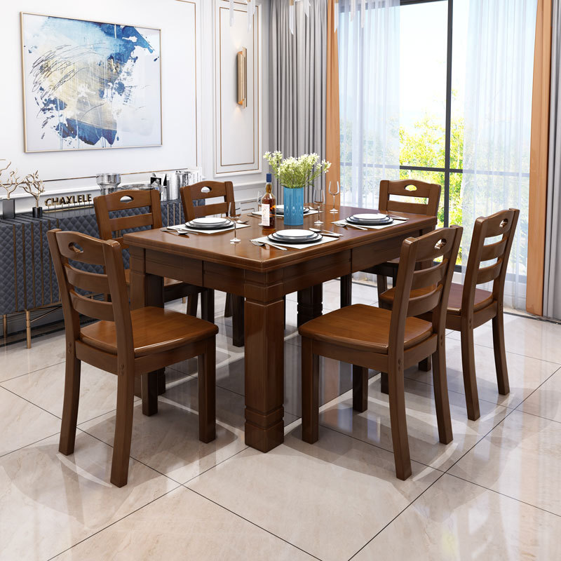 Wood table with a chair in a rectangular Chinese Western table with a dining room table and a dining table with a dining table