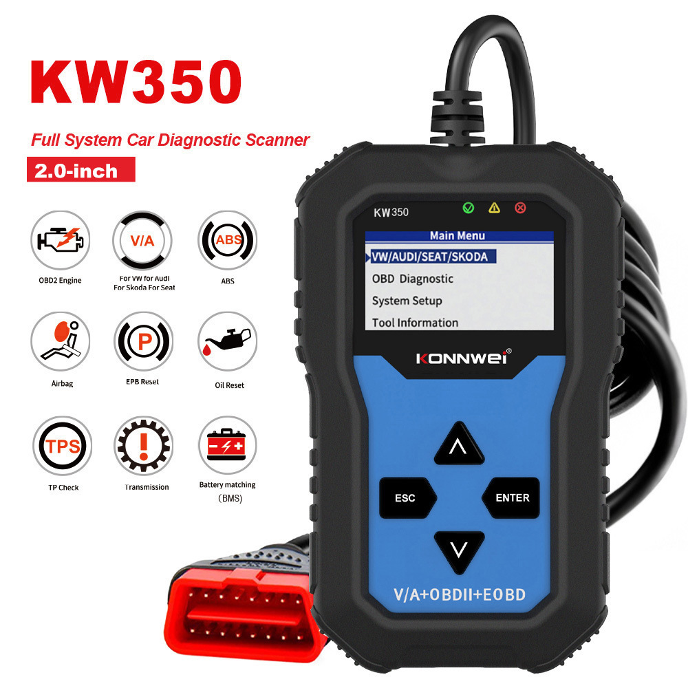 Konnwei KW350 V007 Mass Audi Car Monitor Scanner Car Diagnator