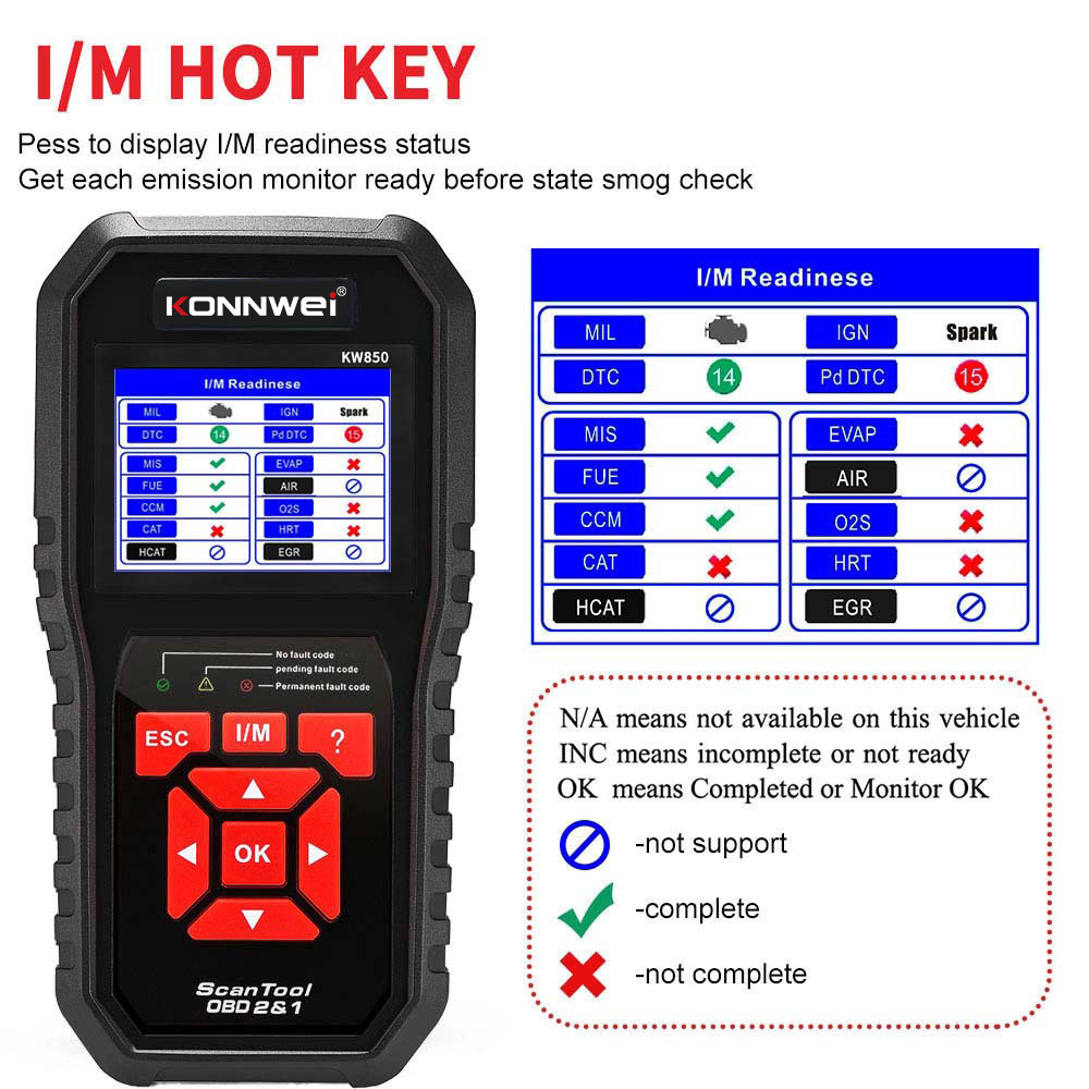 Konnwii KW850 OBDII EOBD Computer Fault Scanner Coder CarLog