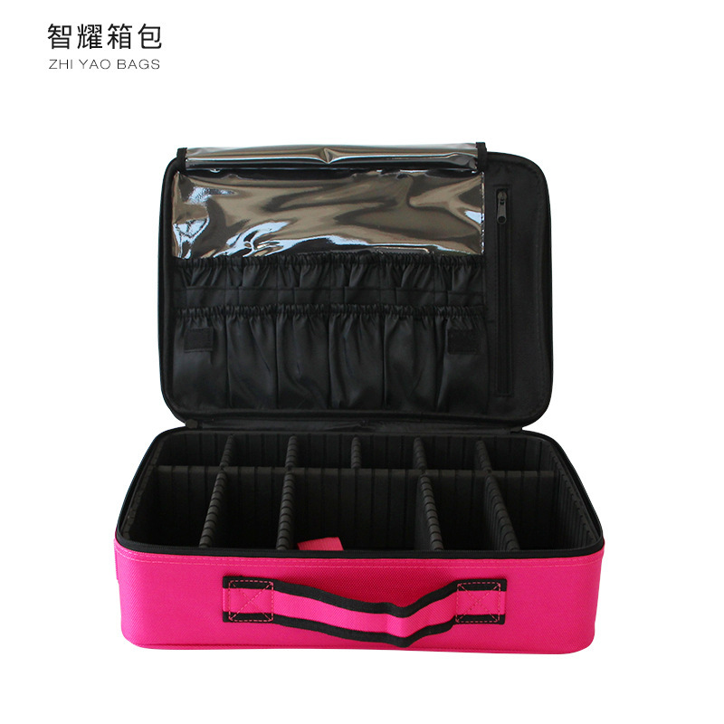 Specialized partitions for multi-storey makeup bags, Korean cosmetics boxes and make-up handiwork kits.