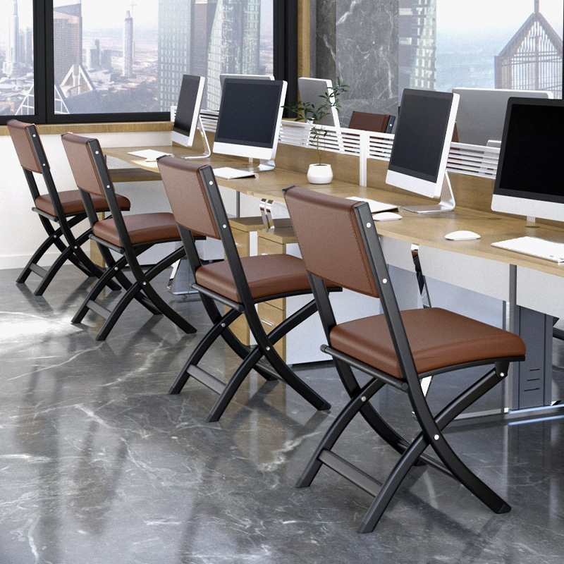 A folding chair for the designer's meal and makeup chair with a back mahjong chair and a comfortable meeting computer chair.