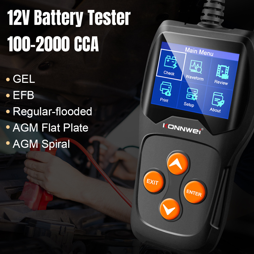 Konnwii KW600 Battery tester for motorized battery batteries in 12V