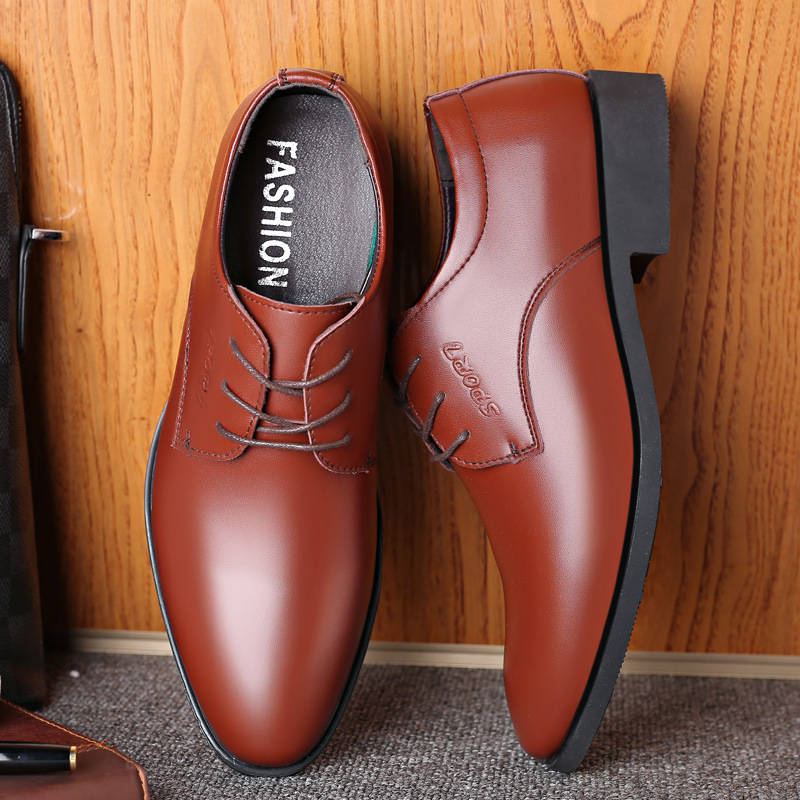 Men's oxen-skin business shoes are in English and Korean wedding shoes.