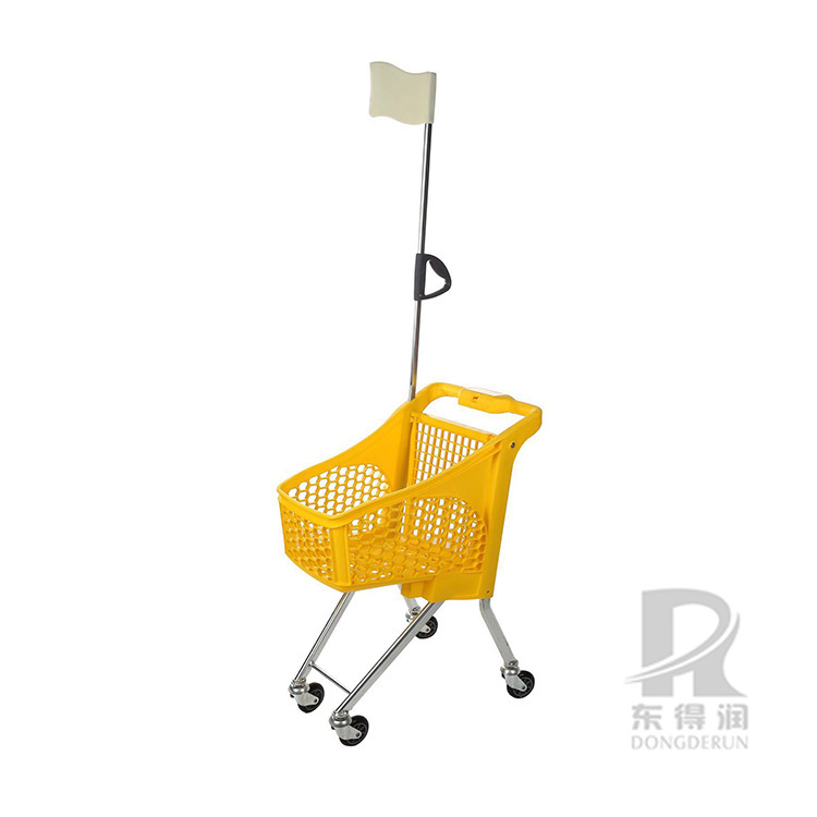塑料超市兒童購物車 商場小孩全塑帶旗杆推車 超市兒童塑料車