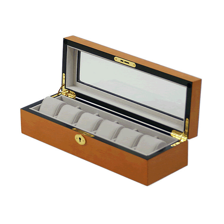 Six leather watch boxes, a wristwatch, a mechanical watch box, and a watch box.