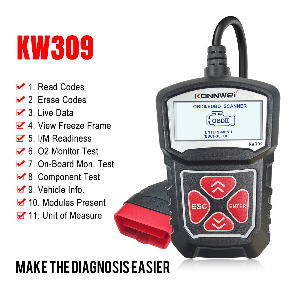 KW309 V309 V310 MS309 Code Reader Obd2 Scanner Car Fault Scanner