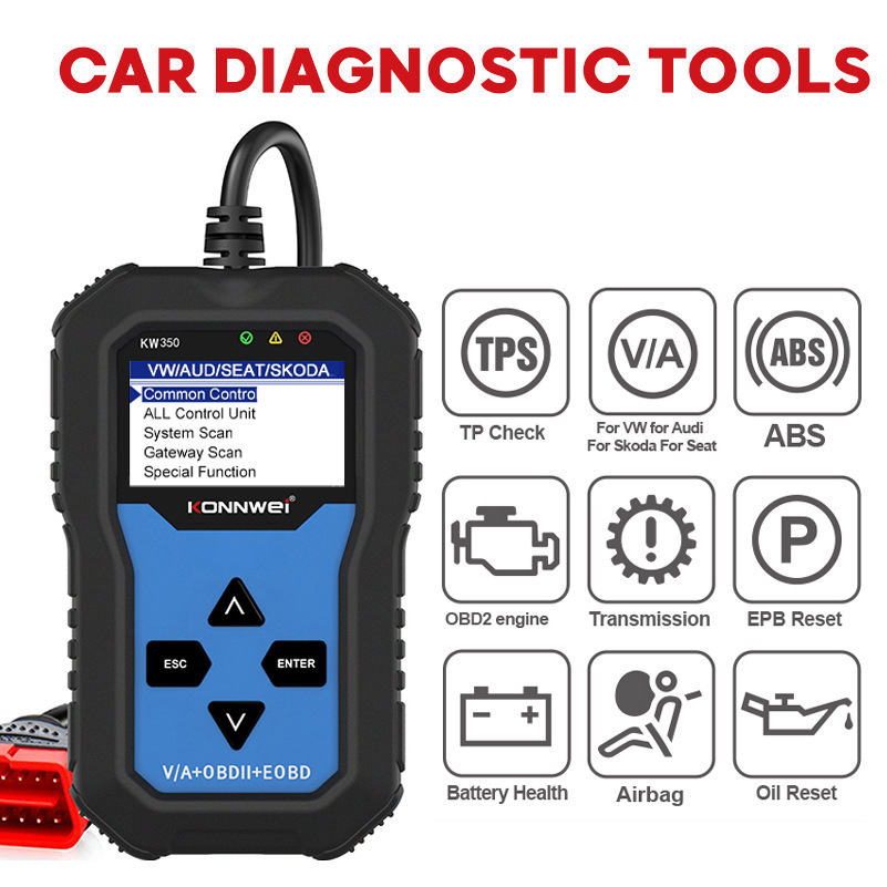 Konnwei KW350 V007 Mass Audi Car Monitor Scanner Car Diagnator