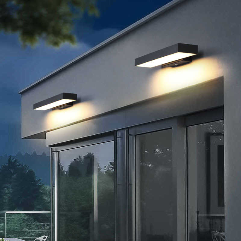 Modern, roughly stainless steel, wall-side lights outside the house yard, waterproof, door-to-door sensors