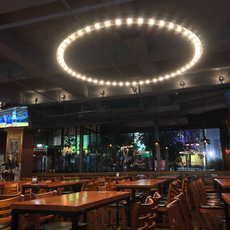 chandeliers chandeliers at the Industrial Wind Music Bar loft creative individual round circle circles customised lamps