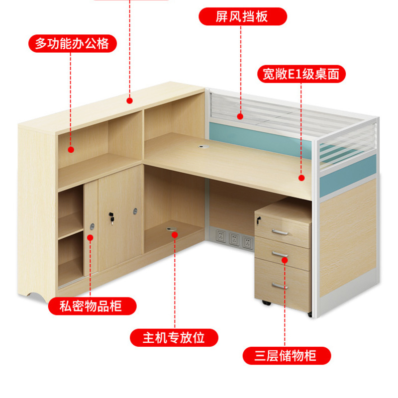 The computer desk and chair of the staff member ' s desk office is cut off from the finance desk.