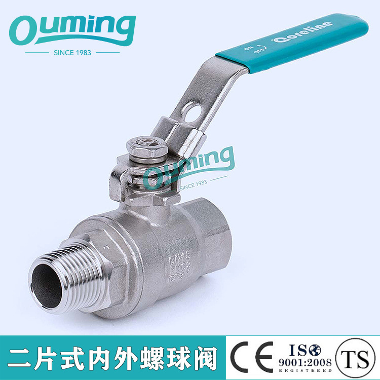 Silicon soluble stainless steel, two-part silk-cork valves, 304 internal and external screw-lined ball valves.