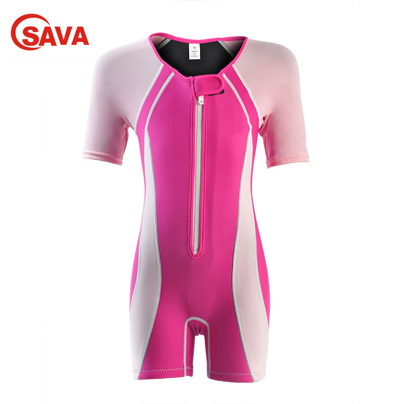 Children ' s chlorbutylene coheated bathing suit, big and middle-aged diver, boys and girls SCR short-sleeved diving suit.