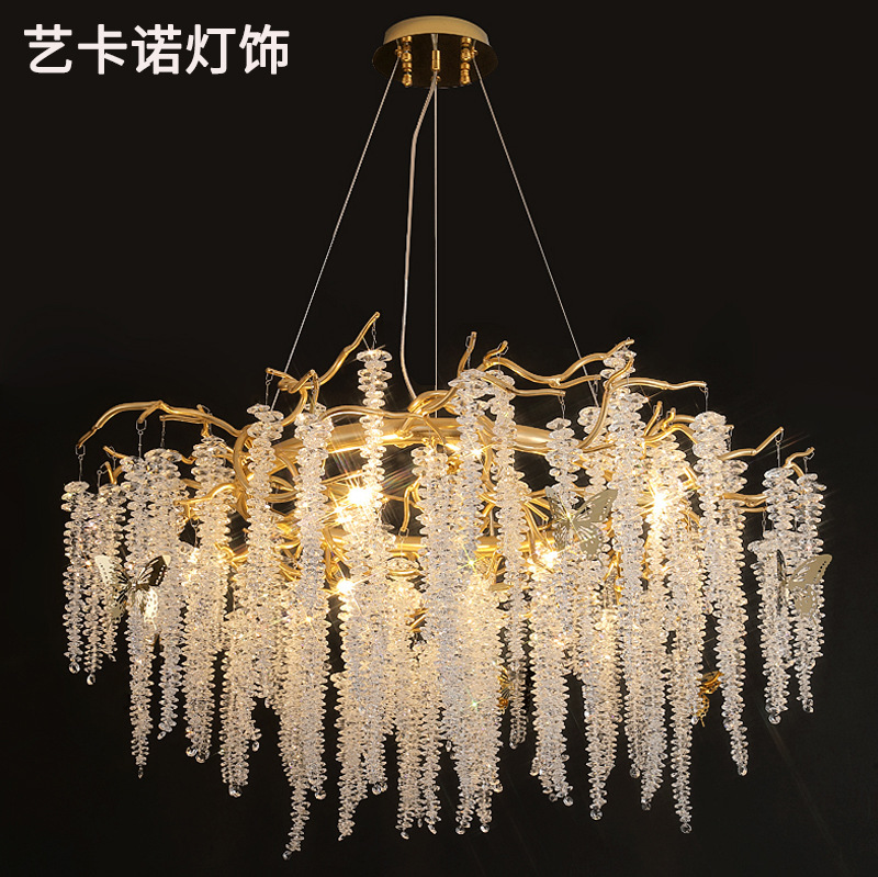 A post-modern light luxurious chandelier designer with a light luxurious high-end atmospheric Euro-French crystal lamp