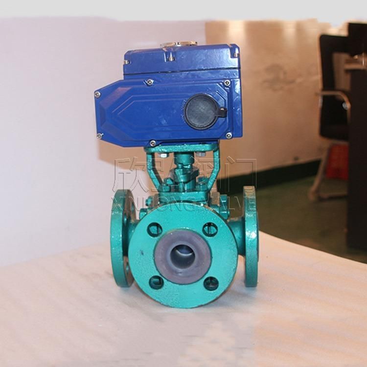 Q945F46 electric three-line fluorine valve, acid resistance, chemicals, gel lining, hippoon valve.