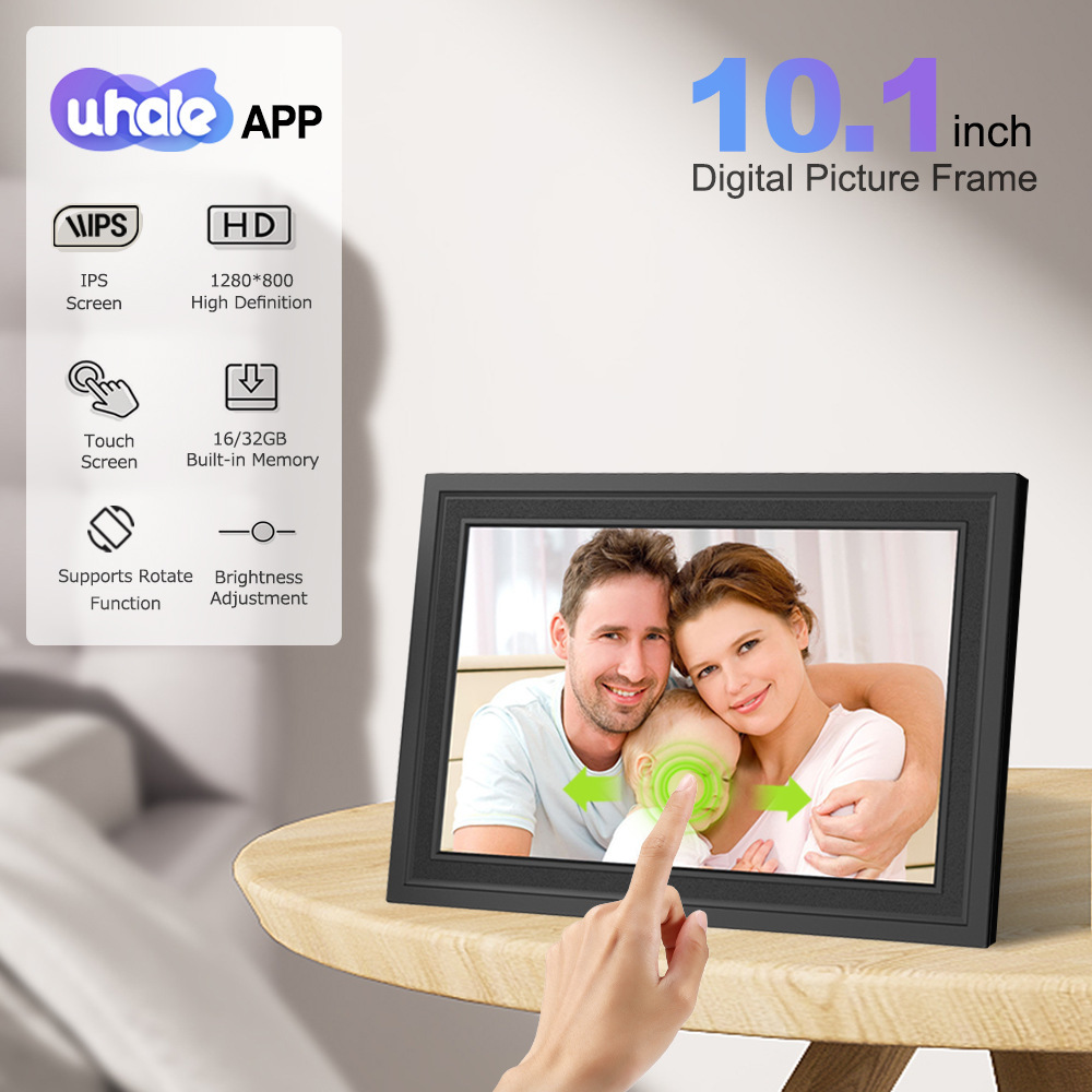 10.1 inch wifi digital photo frame iPS touchscreen mobile phone app to transfer photo electronic album looper