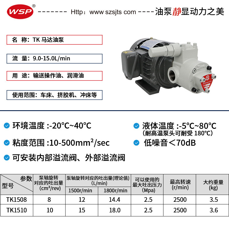 Taiwan Vision TK 1508 TK 1510 Oil Pumping Tank Series Lubricating Oil Pumps Gear Pumping Engine TK15