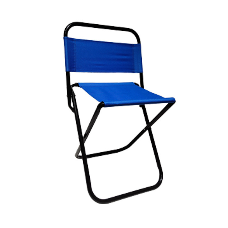 I'll fold out the outdoor resting chairs and fold them by the back.