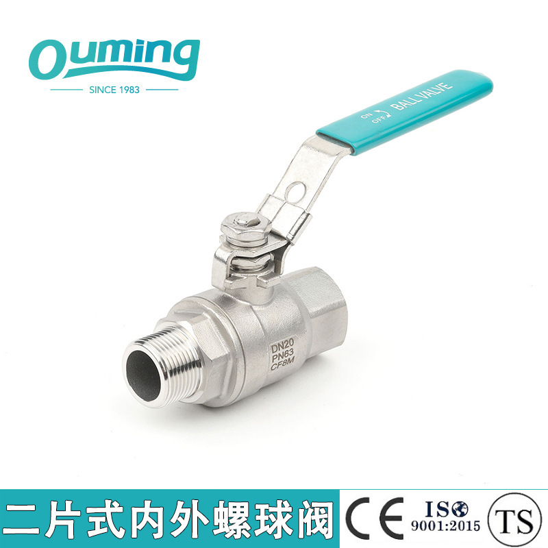 Silicon soluble stainless steel, two-part silk-cork valves, 304 internal and external screw-lined ball valves.