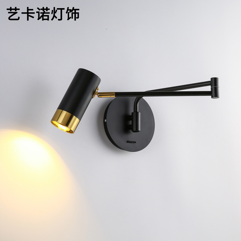 A very simple bedhead walllight and a very simple modern library reading the book led creative stretching arm wall lamp