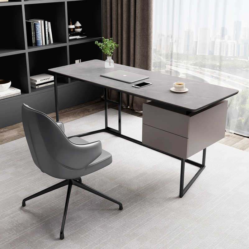 A modern compact library furniture suite for table and table of light luxurious rocks