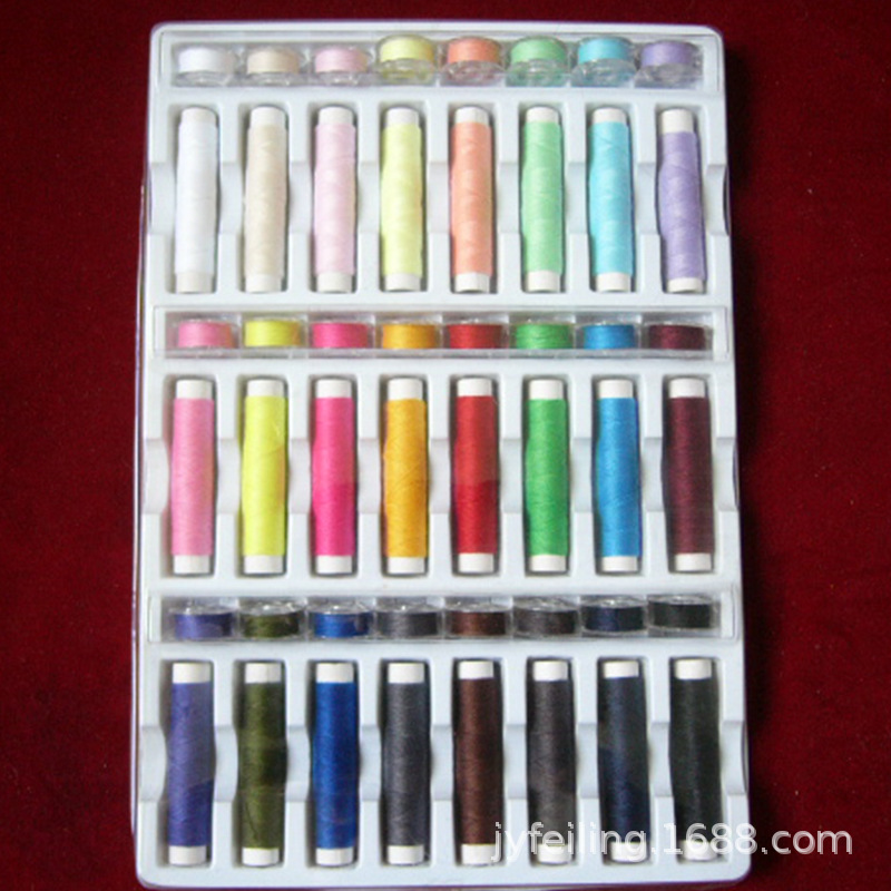 批發多色小卷diy衣服線402彩色縫紉機線家用手工縫紉線組套現貨